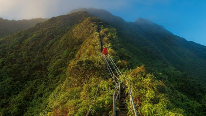 Esta megaescalera fue construida durante la Segunda Guerra Mundial en Hawái y ahora no saben qué hacer con ella